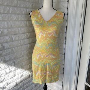 Psychedelic Print Fitted Dress